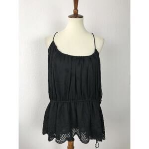 Ministry of Style Pleated Eyelet Lined Tank Top
